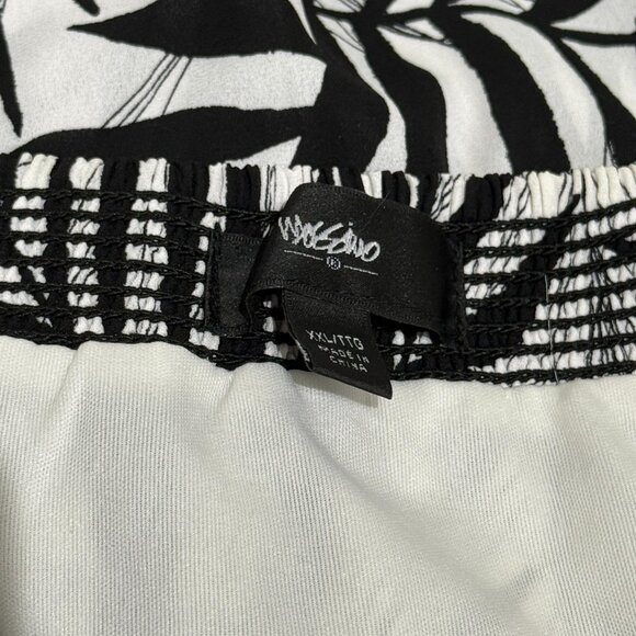 Mossimo Bamboo Leaf Print Strapless Dress White/Black XXL - Picture 9 of 10